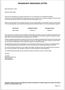 Reason Why Letter
