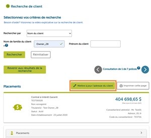 MettreAJourAdresseClient